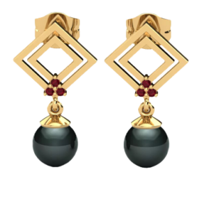 گوشواره با سنگ یاقوت