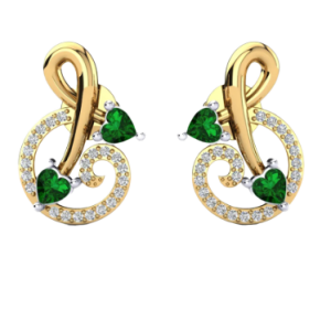 طرح آماده گوشواره با زمرد