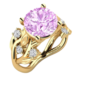 طرح آماده انگشتر جواهر با سنگ کونزایت