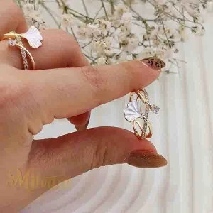 انگشتر صدفی نگین دار نامزدی فروش آنلاین نامزدی