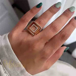 انگشتر طرح طلا نگین دار شیک