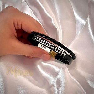 دستبند چرم طلای 18 عیار مدل توریDT012